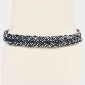 Hematite Shimmery Cord Chain Closure Statement Belt
